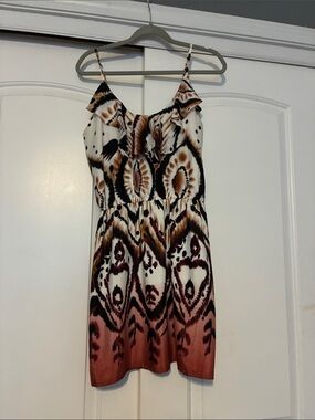 Vintage Y2K  Arden B White, Black & Brown Patterned Mini Dress
